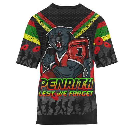 Penrith Panthers Anzac T-shirt - Custom Lest We Forget T-shirt Penrith Panthers Anzac T-shirt - Custom Lest We Forget T-shirt