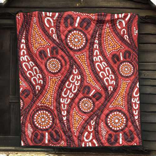 Australia Aboriginal Inspired Quilt - Indigenous Art Aboriginal Inspired Dot Painting Style 4 Australia Aboriginal Inspired Quilt - Indigenous Art Aboriginal Inspired Dot Painting Style 4