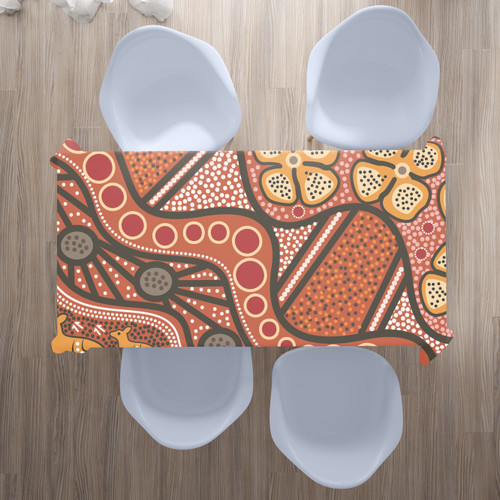 Australia Aboriginal Inspired Tablecloth -  Aboiginal Inspired Dot Painting Style Australia Aboriginal Inspired Tablecloth -  Aboiginal Inspired Dot Painting Style
