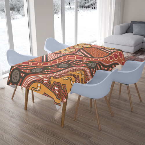 Australia Aboriginal Inspired Tablecloth -  Aboiginal Inspired Dot Painting Style Australia Aboriginal Inspired Tablecloth -  Aboiginal Inspired Dot Painting Style