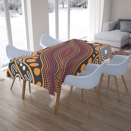 Australia Aboriginal Inspired Tablecloth - Indigenous Art Aboriginal Inspired Dot Painting Style 3