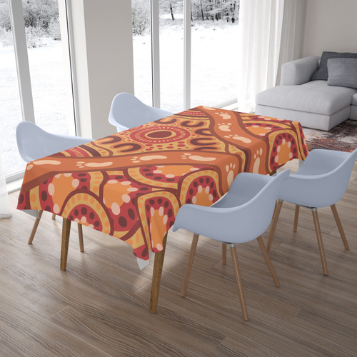 Australia Aboriginal Inspired Tablecloth - Indigenous Art Aboriginal Inspired Dot Painting Style 6