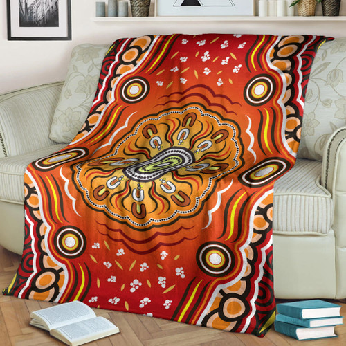 Australia Aboriginal Inspired Blanket - The Sun Indigenous Aboiginal Inspired Dot Painting Style Australia Aboriginal Inspired Blanket - The Sun Indigenous Aboiginal Inspired Dot Painting Style