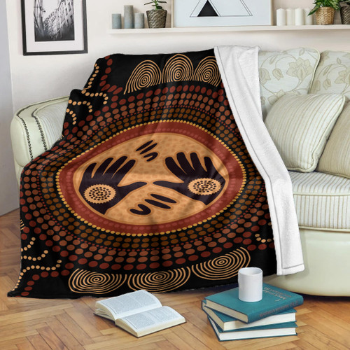 Australia Aboriginal Inspired Blanket - Concept Art Aboiginal Inspired Dot Painting Style