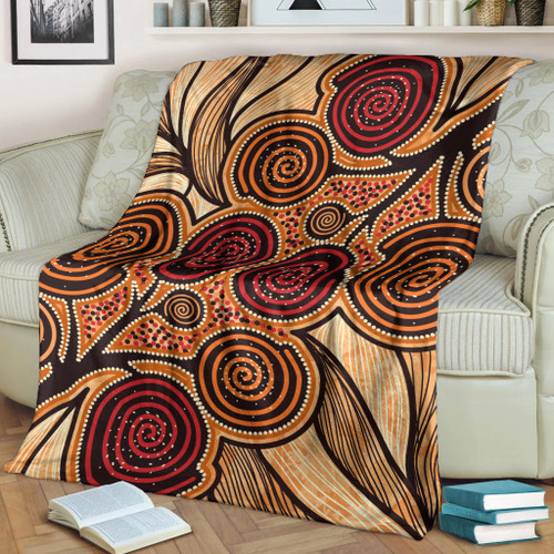 Australia Aboriginal Inspired Blanket - Indigenous Tree Aboiginal Inspired Dot Painting Style Australia Aboriginal Inspired Blanket - Indigenous Tree Aboiginal Inspired Dot Painting Style
