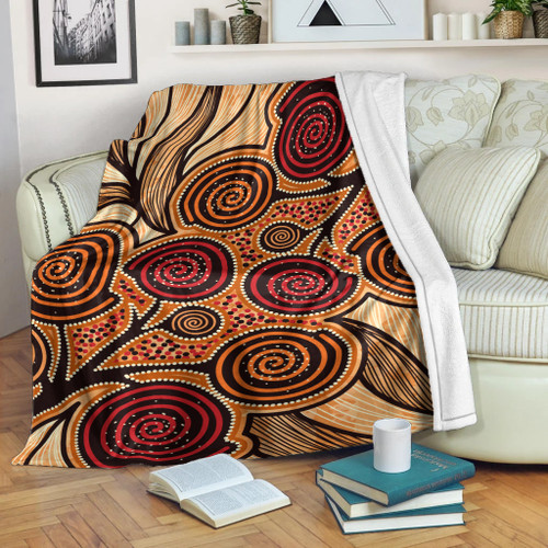 Australia Aboriginal Inspired Blanket - Indigenous Tree Aboiginal Inspired Dot Painting Style