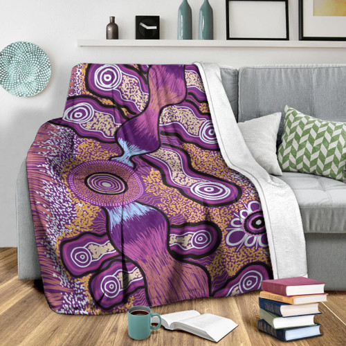 Australia Aboriginal Inspired Blanket - Indigenous Art Aboriginal Inspired Dot Painting Style Australia Aboriginal Inspired Blanket - Indigenous Art Aboriginal Inspired Dot Painting Style