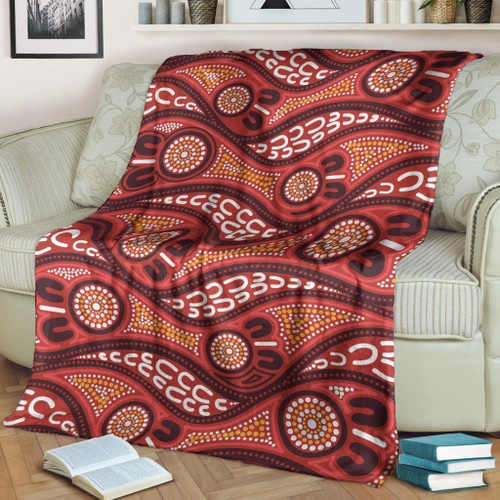 Australia Aboriginal Inspired Blanket - Indigenous Art Aboriginal Inspired Dot Painting Style 4 Australia Aboriginal Inspired Blanket - Indigenous Art Aboriginal Inspired Dot Painting Style 4