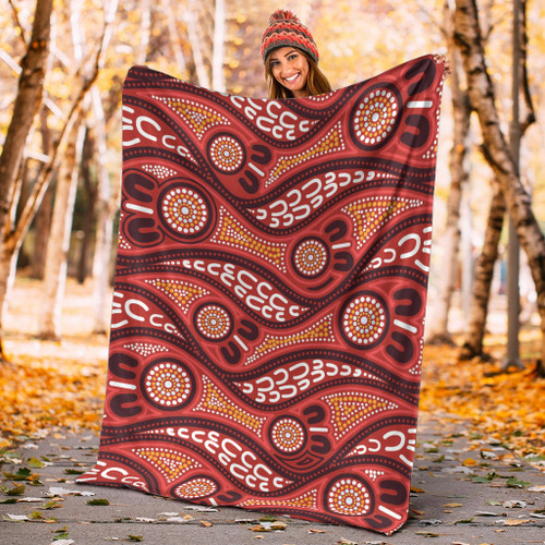 Australia Aboriginal Inspired Blanket - Indigenous Art Aboriginal Inspired Dot Painting Style 4 Australia Aboriginal Inspired Blanket - Indigenous Art Aboriginal Inspired Dot Painting Style 4