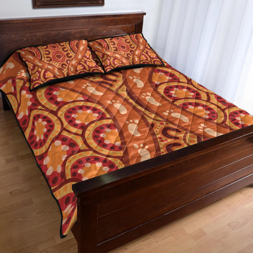 Australia Aboriginal Inspired Quilt Bed Set - Indigenous Art Aboriginal Inspired Dot Painting Style 6 Australia Aboriginal Inspired Quilt Bed Set - Indigenous Art Aboriginal Inspired Dot Painting Style 6