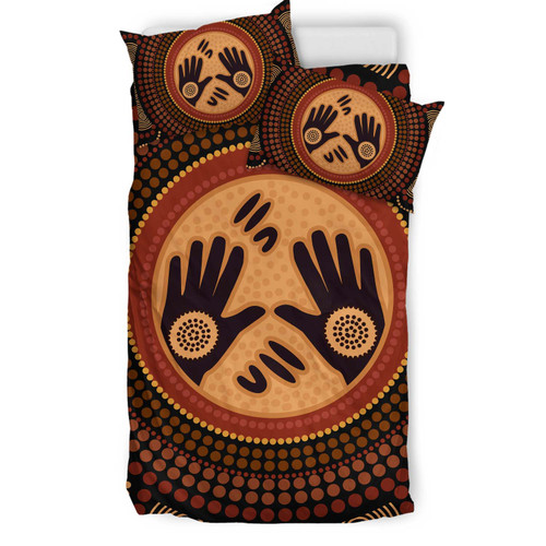 Australia Aboriginal Inspired Bedding Set - Concept Art Aboiginal Inspired Dot Painting Style