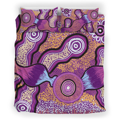 Australia Aboriginal Inspired Bedding Set - Indigenous Art Aboriginal Inspired Dot Painting Style Australia Aboriginal Inspired Bedding Set - Indigenous Art Aboriginal Inspired Dot Painting Style