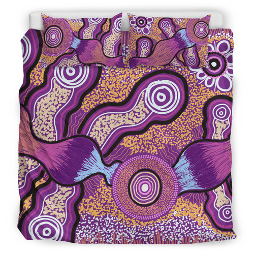Australia Aboriginal Inspired Bedding Set - Indigenous Art Aboriginal Inspired Dot Painting Style Australia Aboriginal Inspired Bedding Set - Indigenous Art Aboriginal Inspired Dot Painting Style