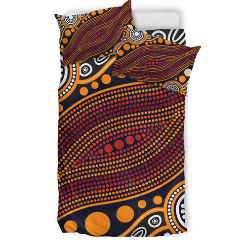Australia Aboriginal Inspired Bedding Set - Indigenous Art Aboriginal Inspired Dot Painting Style 3 Australia Aboriginal Inspired Bedding Set - Indigenous Art Aboriginal Inspired Dot Painting Style 3