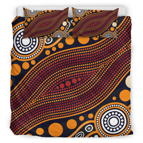 Australia Aboriginal Inspired Bedding Set - Indigenous Art Aboriginal Inspired Dot Painting Style 3 Australia Aboriginal Inspired Bedding Set - Indigenous Art Aboriginal Inspired Dot Painting Style 3