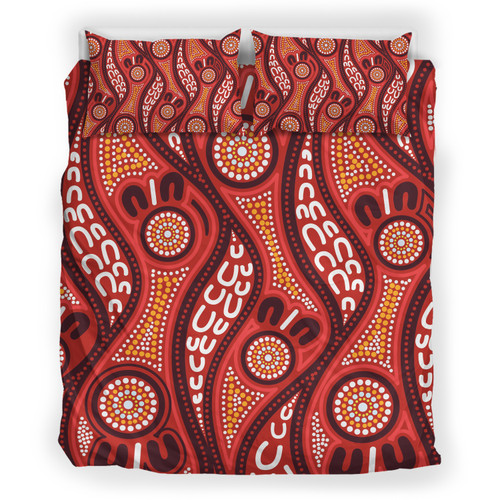 Australia Aboriginal Inspired Bedding Set - Indigenous Art Aboriginal Inspired Dot Painting Style 4 Australia Aboriginal Inspired Bedding Set - Indigenous Art Aboriginal Inspired Dot Painting Style 4