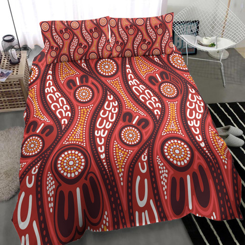 Australia Aboriginal Inspired Bedding Set - Indigenous Art Aboriginal Inspired Dot Painting Style 4 Australia Aboriginal Inspired Bedding Set - Indigenous Art Aboriginal Inspired Dot Painting Style 4