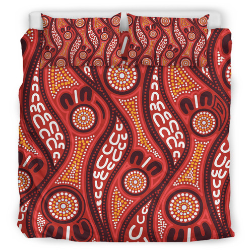 Australia Aboriginal Inspired Bedding Set - Indigenous Art Aboriginal Inspired Dot Painting Style 4 Australia Aboriginal Inspired Bedding Set - Indigenous Art Aboriginal Inspired Dot Painting Style 4