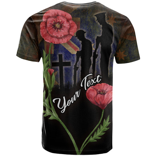 Australia Anzac Day T-shirt - Custom Lest We Forget With Poppies Flowers Watercolor Style T-shirt