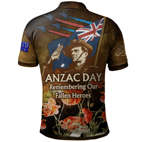 Anzac Day Polo Shirt - Custom Remembering Our Fallen Heroes Polo Shirt Anzac Day Polo Shirt - Custom Remembering Our Fallen Heroes Polo Shirt