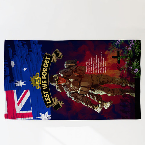 Australia Anzac Day Flag - Custom Lest We Forget Rosemary Soldier Anzac Spirit Flag Australia Anzac Day Flag - Custom Lest We Forget Rosemary Soldier Anzac Spirit Flag