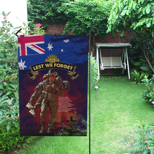 Australia Anzac Day Flag - Custom Lest We Forget Rosemary Soldier Anzac Spirit Flag Australia Anzac Day Flag - Custom Lest We Forget Rosemary Soldier Anzac Spirit Flag