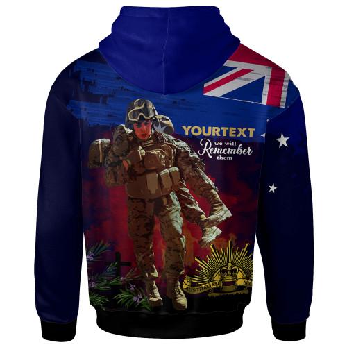 Australia Anzac Day Hoodie - Custom Lest We Forget Rosemary Soldier Anzac Spirit Hoodie Australia Anzac Day Hoodie - Custom Lest We Forget Rosemary Soldier Anzac Spirit Hoodie
