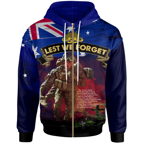 Australia Anzac Day Hoodie - Custom Lest We Forget Rosemary Soldier Anzac Spirit Hoodie Australia Anzac Day Hoodie - Custom Lest We Forget Rosemary Soldier Anzac Spirit Hoodie