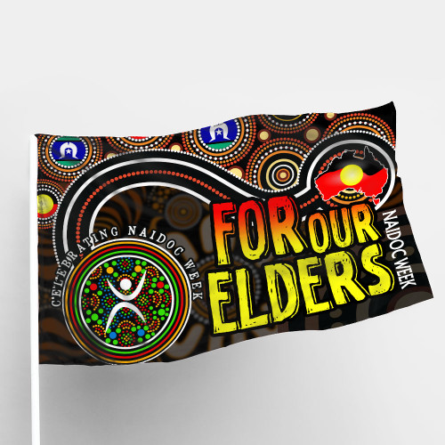 Naidoc Week Flag - For Our Elders Aboriginal Inspired Dot Art Flag Naidoc Week Flag - For Our Elders Aboriginal Inspired Dot Art Flag