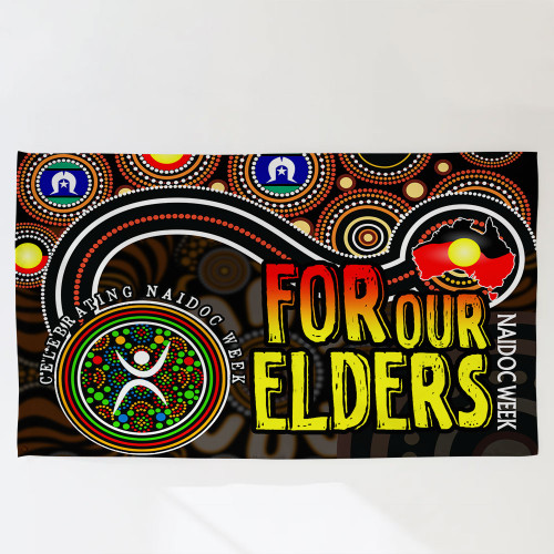 Naidoc Week Flag - For Our Elders Aboriginal Inspired Dot Art Flag Naidoc Week Flag - For Our Elders Aboriginal Inspired Dot Art Flag