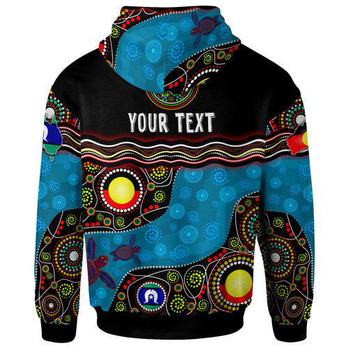 Naidoc Week Hoodie - Custom Australia Culture Art With River And Tortoise Aboriginal Inspired Dot Art Hoodie Naidoc Week Hoodie - Custom Australia Culture Art With River And Tortoise Aboriginal Inspired Dot Art Hoodie