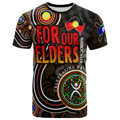 Naidoc Week T-shirt - Custom For Our Elders Aboriginal Inspired Dot Art T-shirt