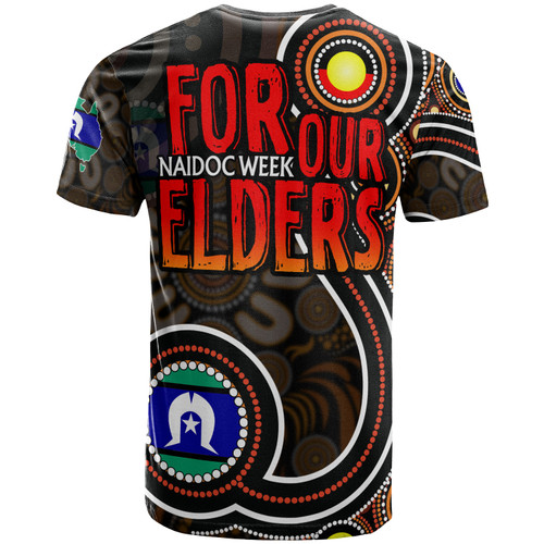 Naidoc Week T-shirt - Custom For Our Elders Aboriginal Inspired Dot Art T-shirt Naidoc Week T-shirt - Custom For Our Elders Aboriginal Inspired Dot Art T-shirt