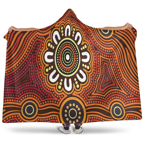 Australia Aboriginal Inspired Hooded Blanket -  Aboriginal Connection Concept Art Background Australia Aboriginal Inspired Hooded Blanket -  Aboriginal Connection Concept Art Background