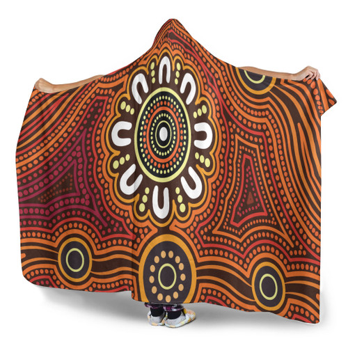 Australia Aboriginal Inspired Hooded Blanket -  Aboriginal Connection Concept Art Background Australia Aboriginal Inspired Hooded Blanket -  Aboriginal Connection Concept Art Background