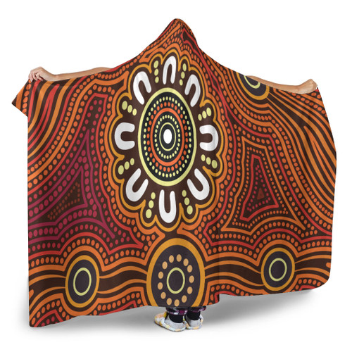 Australia Aboriginal Inspired Hooded Blanket -  Aboriginal Connection Concept Art Background Australia Aboriginal Inspired Hooded Blanket -  Aboriginal Connection Concept Art Background