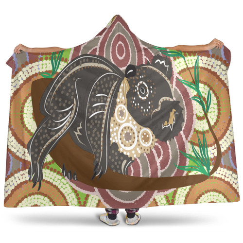 Australia Aboriginal Inspired Hooded Blanket - Koala Aboriginal Dot Art Vector
