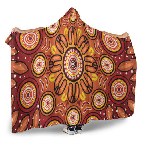 Australia Aboriginal Inspired Hooded Blanket - Aboriginal Art Dot Painting 02 Australia Aboriginal Inspired Hooded Blanket - Aboriginal Art Dot Painting 02