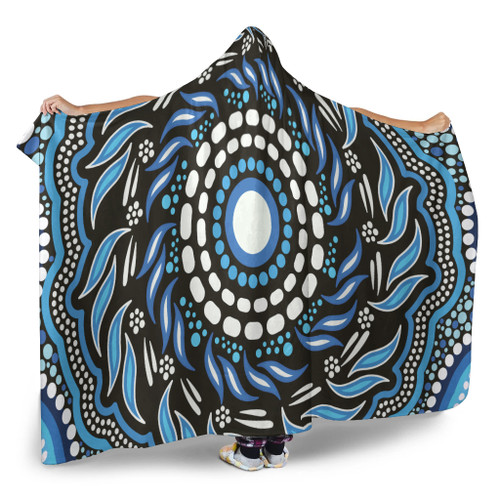 Australia Aboriginal Inspired Hooded Blanket - Aboriginal Dot Art Vector Background Connection Concept