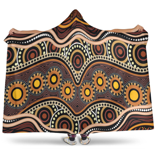 Australia Aboriginal Inspired Hooded Blanket - Land Aboriginal Art Painting