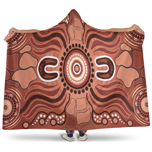 Australia Aboriginal Inspired Hooded Blanket - Land Aboriginal Art Painting Background