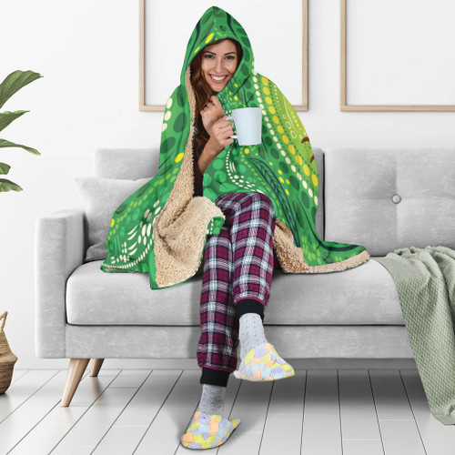 Australia Aboriginal Inspired Hooded Blanket - Aboriginal Dot Art Vector Painting With Owls Australia Aboriginal Inspired Hooded Blanket - Aboriginal Dot Art Vector Painting With Owls