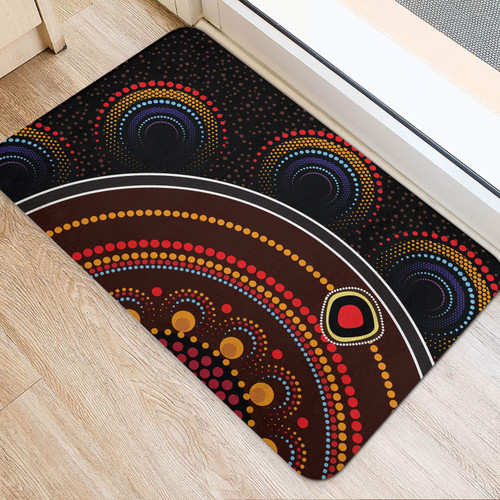 Australia Aboriginal Inspired Door Mat - Aboriginal Style Of Dot Painting Australia Aboriginal Inspired Door Mat - Aboriginal Style Of Dot Painting