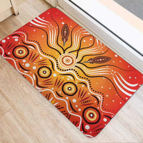 Australia Aboriginal Inspired Door Mat - Aboriginal Style Of Dot Artwork Australia Aboriginal Inspired Door Mat - Aboriginal Style Of Dot Artwork