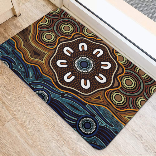 Australia Aboriginal Inspired Door Mat - Aboriginal Dot Circle Art Australia Aboriginal Inspired Door Mat - Aboriginal Dot Circle Art