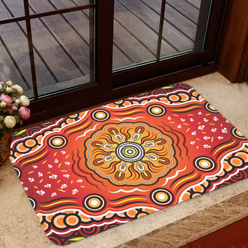 Australia Aboriginal Inspired Door Mat - Dot Design Vector Aboriginal Artwork Australia Aboriginal Inspired Door Mat - Dot Design Vector Aboriginal Artwork