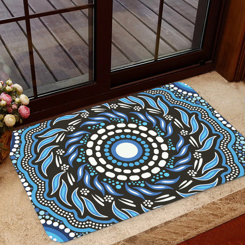 Australia Aboriginal Inspired Door Mat - Aboriginal Dot Art Vector Background Connection Concept Australia Aboriginal Inspired Door Mat - Aboriginal Dot Art Vector Background Connection Concept