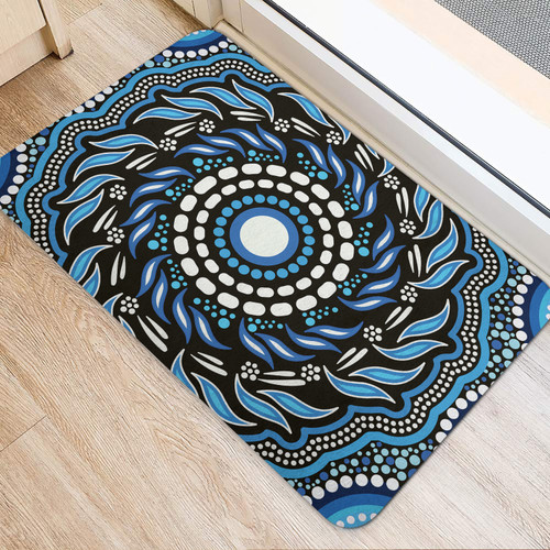 Australia Aboriginal Inspired Door Mat - Aboriginal Dot Art Vector Background Connection Concept Australia Aboriginal Inspired Door Mat - Aboriginal Dot Art Vector Background Connection Concept