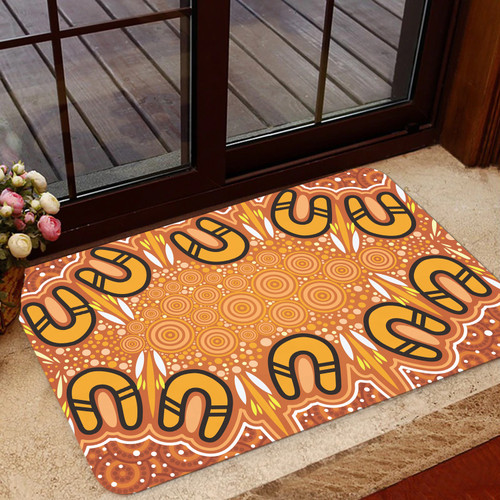 Australia Aboriginal Inspired Door Mat - Aboriginal Dot Design Background Australia Aboriginal Inspired Door Mat - Aboriginal Dot Design Background