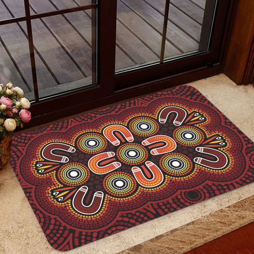Australia Aboriginal Inspired Door Mat - Australian Aboriginal Dot Design Vector Painting Australia Aboriginal Inspired Door Mat - Australian Aboriginal Dot Design Vector Painting